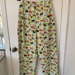 Pajamas Sushi Theme Flannel Bottoms the cat's pajamas Size XL NWOT Nigeri Pants